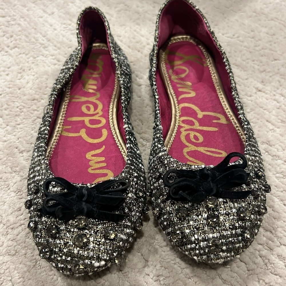 Sam Edelman Tweed Flats with Fancy Gems
